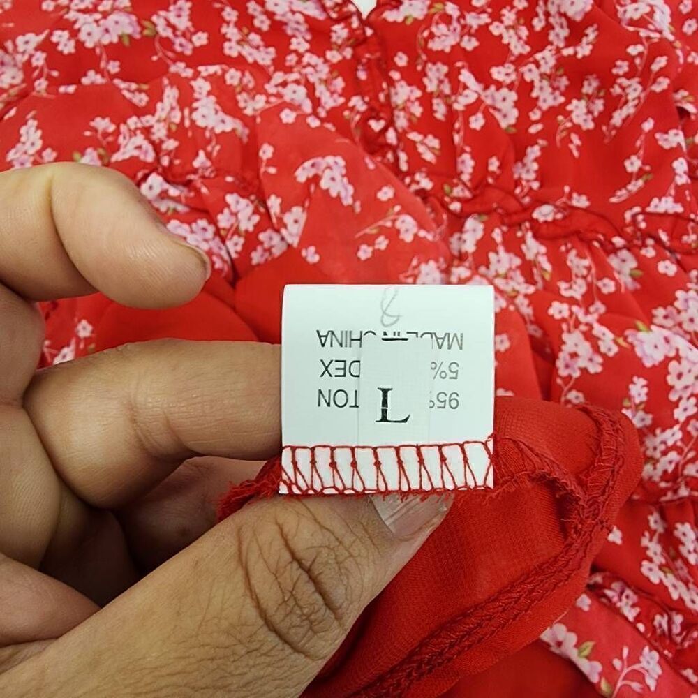 Floral Red Mini Dress - Picture 7 of 10